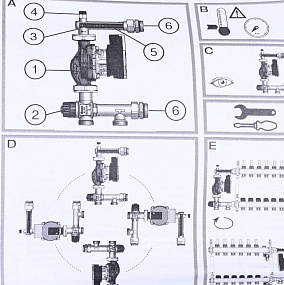 STOUT  Насосно-смесительный узел с термостатическим клапаном 20-43°C жидкокристаллическим термометром, с насосом UPSO 25-65, 130 mm