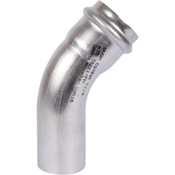 Sanha  9040 пресс-фит. нерж.сталь, отвод 45° ВПр-НПр, 35