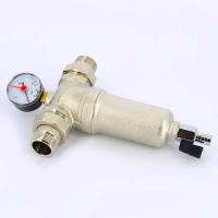Фильтр промывной с манометром, с разъемными соединениями, латунной колбой TIEMME 1