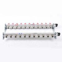 Коллекторная группа из нержавеющей стали с термостатическими вентилями и расходомерами UNI-FITT 1x3/4ЕК 11 выходов