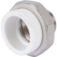 Политэк Политэк White fittings 63х2 Муфта разъемная с наружной резьбой для полипропиленовых труб под сварку (цвет белый)
