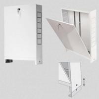 Шкаф коллекторный металлический накладной UNI-FITT 998х651-691х125