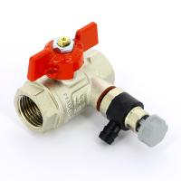 Кран шаровой ВВ с дренажным вентилем UNI-FITT 1/2 заглушка 1/4 бабочка