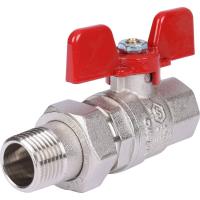 STOUT  Кран шаровой полнопроходной с американкой, ВР/НР, ручка бабочка 1/2 (EPDM)