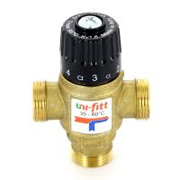 Клапан Н термосмесительный UNI-FITT 3/4 35-60˚С, смешение боковое, латунный