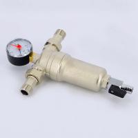 Фильтр промывной с манометром, с разъемными соединениями, латунной колбой TIEMME 1/2