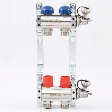 Коллекторная группа с балансировочными и термостатическими вентилями UNI-FITT 1x3/4ЕК 2 выхода