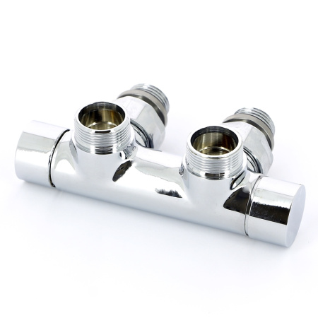 Узел ручной угловой Carlo Poletti с запорным клапаном без байпаса V48100BSB цвет хром