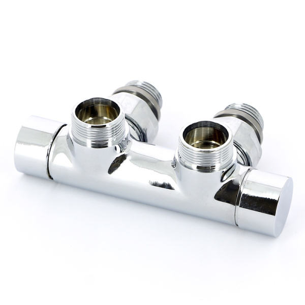 Узел ручной угловой Carlo Poletti с запорным клапаном без байпаса V48100BSB цвет хром