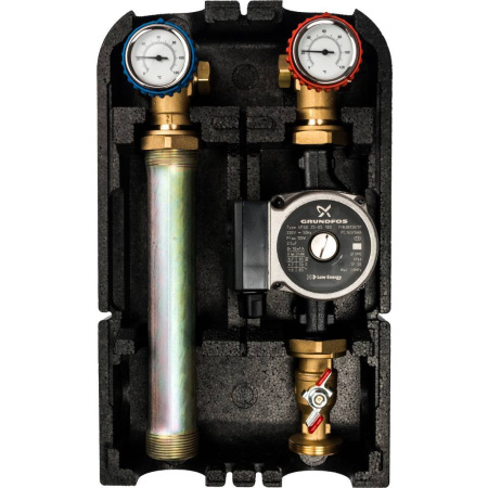 STOUT SDG-0001 Насосная группа с прямым контуром 1 с насосом Grundfos UPSO 25-65 в теплоизоляции