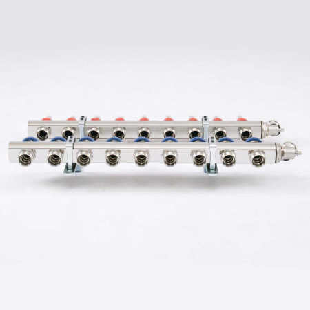 Коллекторная группа с расходомерами и термостатическими вентилями UNI-FITT 1x3/4ЕК 9 выходов