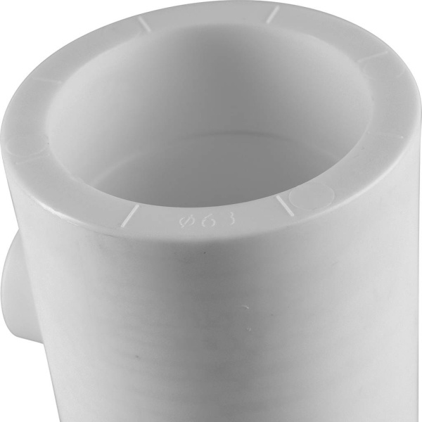 Политэк  63х20х63 Тройник переходной для полипропиленовых труб под сварку (цвет белый)