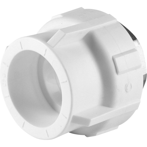 Политэк  40x1 1/4 Муфта комбинированная под шестигранник внутр. резьба для полипропиленовых труб под сварку (цвет белый)