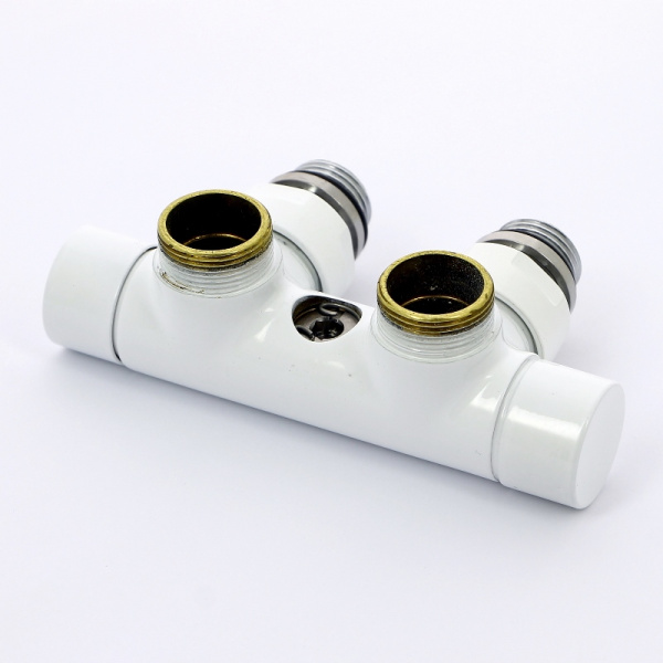 Узел ручной угловой Carlo Poletti с запорным клапаном V48100EE цвет белый