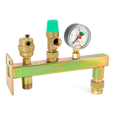 Консоль для подключения расширительного бака UNI-FITT Н 3/4 с группой безопасности котла и отсекающим клапаном Консоль для подключения расширительного бака UNI-FITT Н 3/4 с группой безопасности котла и отсекающим клапаном