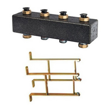 Настенный коллектор Meibes на 2-3 насосных модуля (контура) с комплектом кронштейнов