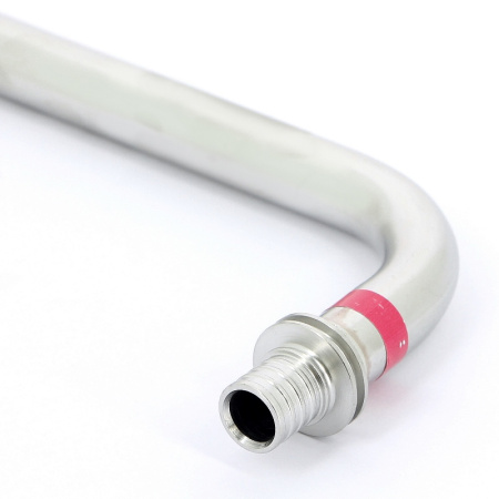 Угол с трубкой 500 мм из нержавеющей стали для подключения радиатора, REHAU 20x15