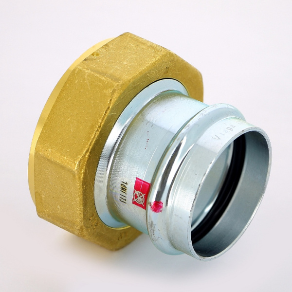 Муфта пресс-В с накидной гайкой и плоской прокладкой оцинкованная сталь Prestabo VIEGA 54х21/2