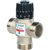 STOUT  Термостатический смесительный клапан для систем отопления и ГВС 1 НР   35-60°С KV 1,6
