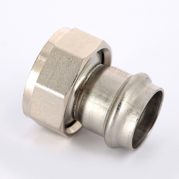 Муфта пресс-В с накидной гайкой и плоской прокладкой нержавеющая сталь Sanpress Inox VIEGA 28х11/4