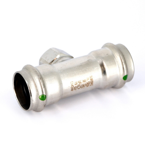 Тройник пресс-В нержавеющая сталь Sanpress Inox VIEGA 28х1/2х28