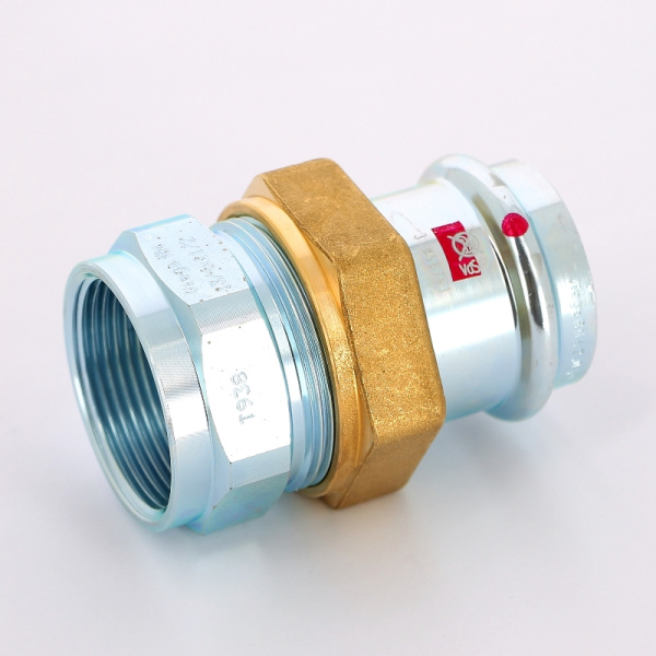 Муфта пресс-В с накидной гайкой и плоской прокладкой нелегир. сталь Prestabo VIEGA 42х11/2