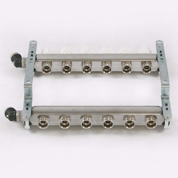 Коллекторная группа из нержавеющей стали с регулировочными и термостатическими вентилями UNI-FITT 1x3/4ЕК 6 выходов Коллекторная группа из нержавеющей стали с регулировочными и термостатическими вентилями UNI-FITT 1x3/4ЕК 6 выходов