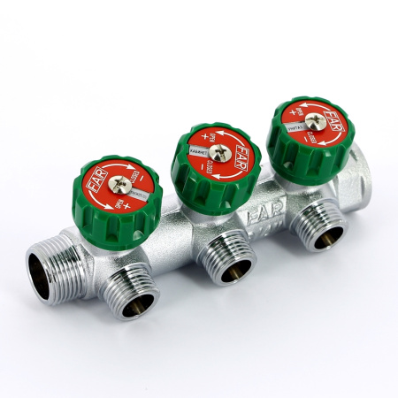 Коллектор НВ 3/4 FAR 3 выхода 1/2 Н 45 мм плоская прокладка