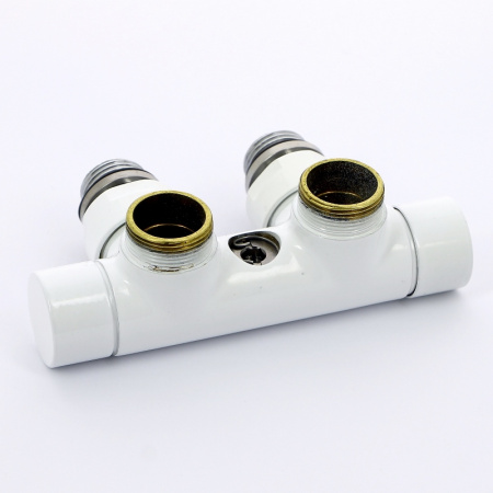 Узел ручной угловой Carlo Poletti с запорным клапаном V48100EE цвет белый