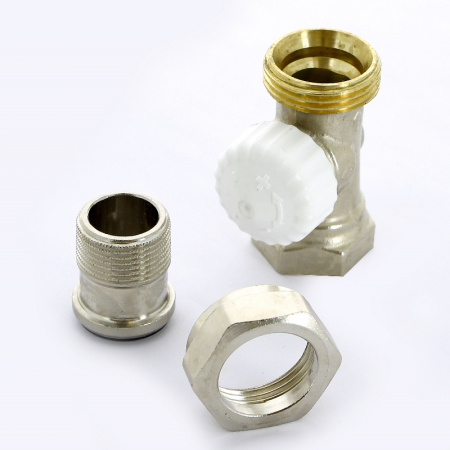 Вентиль термостатический НВ UNI-FITT 3/4 никелированный с разъёмным соединением