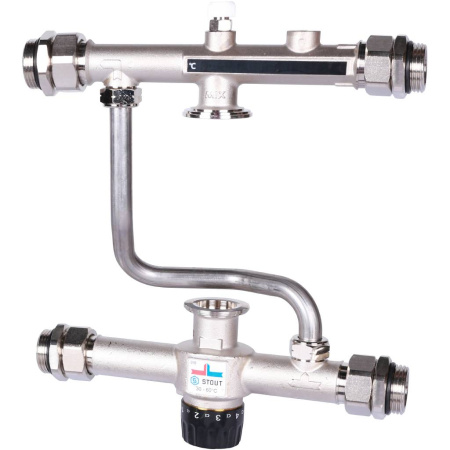 STOUT  Насосно-смесительный узел с термостатическим клапаном 30-60°C, без насоса