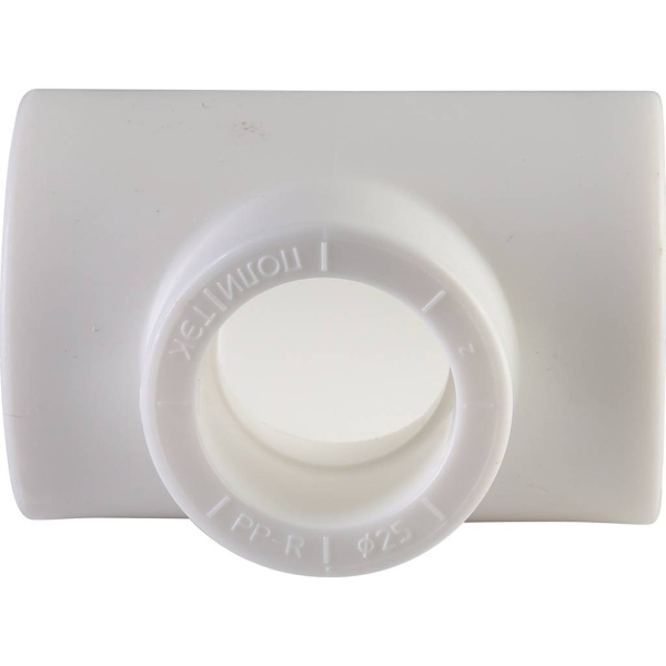 Политэк  32х25х32 Тройник переходной для полипропиленовых труб под сварку (цвет белый)