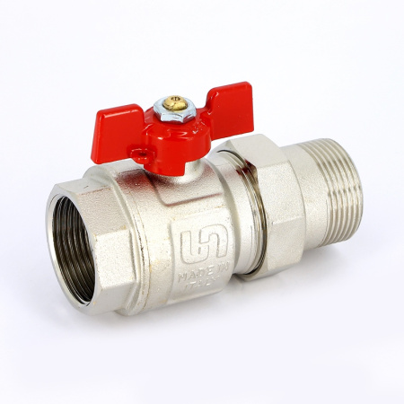 Кран шаровой НВ полнопроходной бабочка Uni-Fitt 11/4 с разъемным соединением