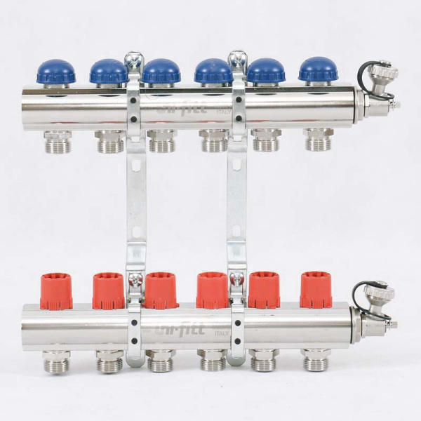 Коллекторная группа с балансировочными и термостатическими вентилями UNI-FITT 1x3/4ЕК 6 выходов Коллекторная группа с балансировочными и термостатическими вентилями UNI-FITT 1x3/4ЕК 6 выходов