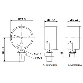Термоманометр Watts F+R 828/4, радиальный