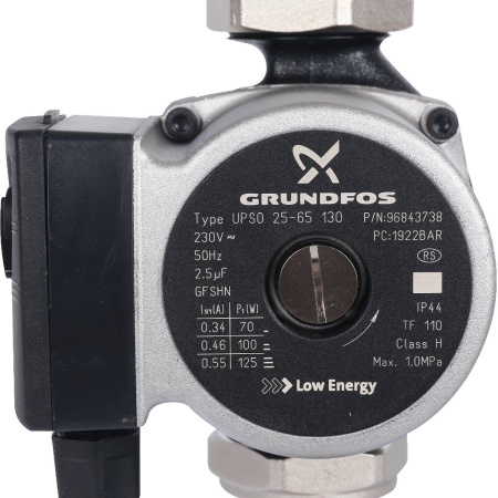 STOUT  Насосно-смесительный узел с термостатическим клапаном 20-43°C жидкокристаллическим термометром, с насосом UPSO 25-65, 130 mm