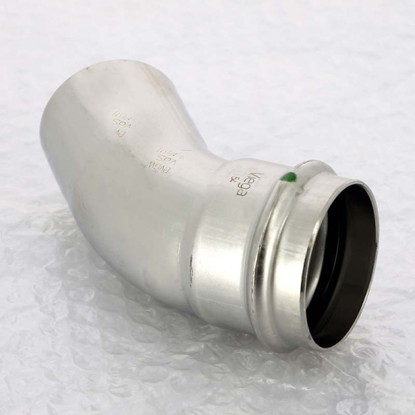 Угол-вставка пресс 45 град. нержавеющая сталь Sanpress Inox VIEGA 54