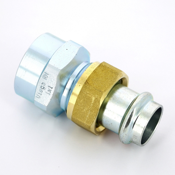 Муфта пресс-В с накидной гайкой и плоской прокладкой нелегир. сталь Prestabo VIEGA 22х1