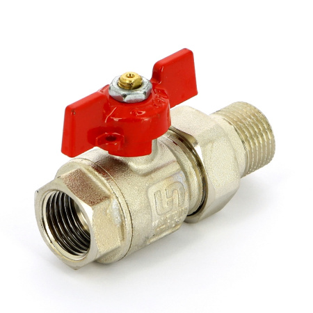 Кран шаровой НВ 1/2 UNI-FITT полнопроходной бабочка с разъемным соединением