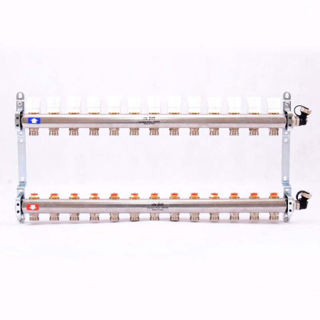 Коллекторная группа из нержавеющей стали с регулировочными и термостатическими вентилями UNI-FITT 1x3/4ЕК 13 выходов