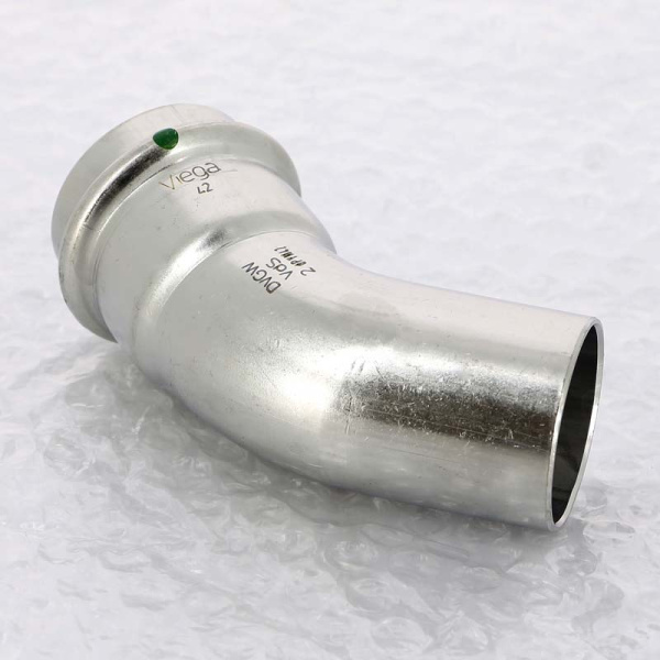 Угол-вставка пресс 45 град. нержавеющая сталь Sanpress Inox VIEGA 42