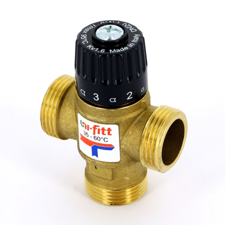 Клапан Н термосмесительный UNI-FITT 1 35-60С, смешение боковое, латунный