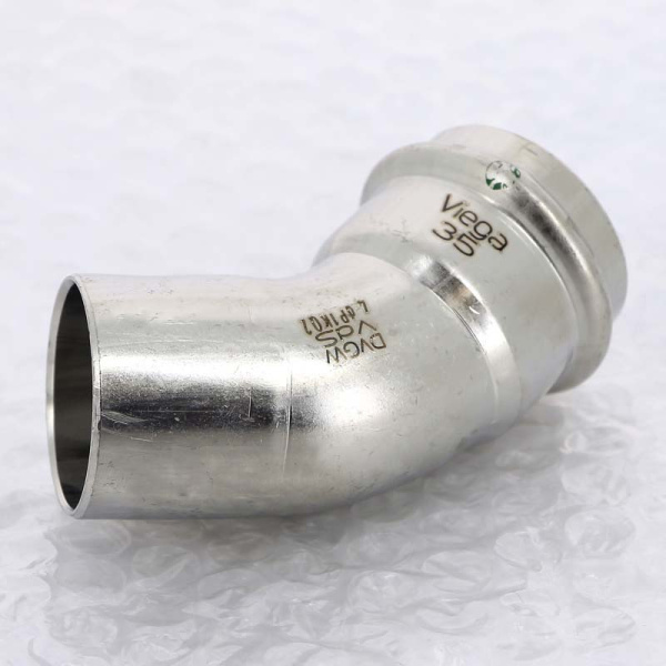Угол-вставка пресс 45 град. нержавеющая сталь Sanpress Inox VIEGA 35