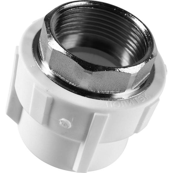 Политэк  40x1 1/4 Муфта комбинированная под шестигранник внутр. резьба для полипропиленовых труб под сварку (цвет белый)