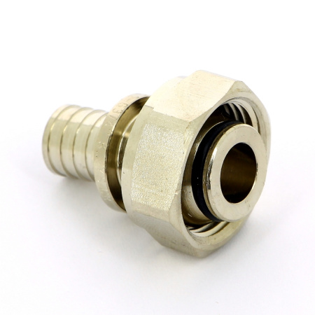 Соединитель надвижной-В Rehau 16 x 3/4EK никелированный, DZR-латунь