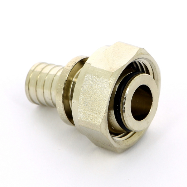 Соединитель надвижной-В Rehau 16 x 3/4EK никелированный, DZR-латунь