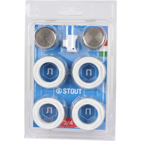 STOUT SKU-0111-000134 STOUT Универсальный монтажный комплект для подключения радиатора 3/4 RAL 9016