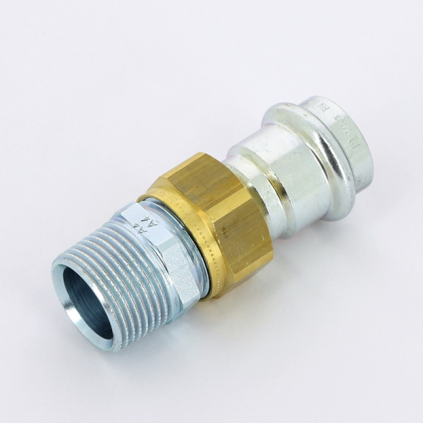 Муфта пресс-Н с накидной гайкой и плоской прокладкой оцинкованная сталь Prestabo VIEGA 22х3/4