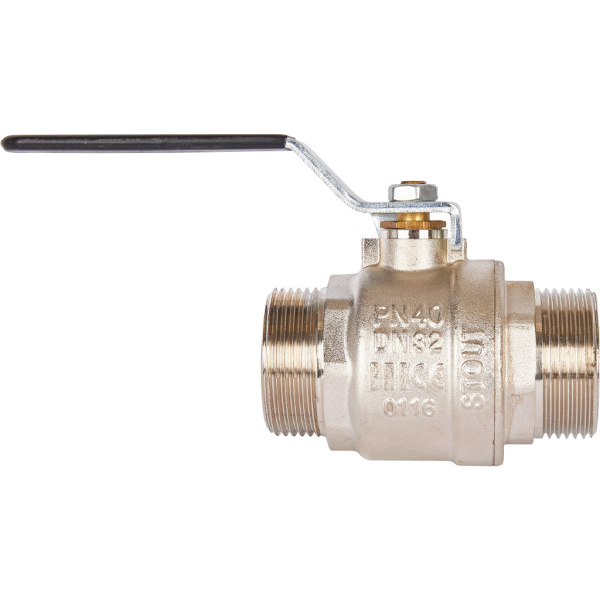 STOUT  Кран шаровой полнопроходной, НР/НР, ручка рычаг 1 1/4