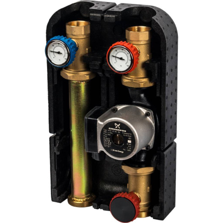 STOUT SDG-0001 Насосная группа с прямым контуром 1 1/4 с насосом Grundfos UPSO 32-65 в теплоизоляции DN 32